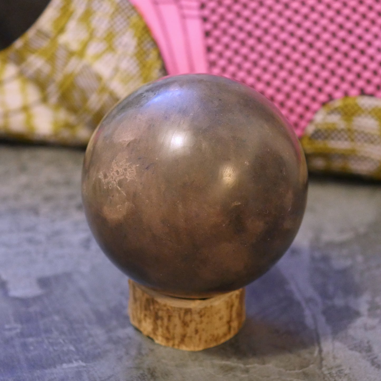 Dark purple handcrafted Dorodango