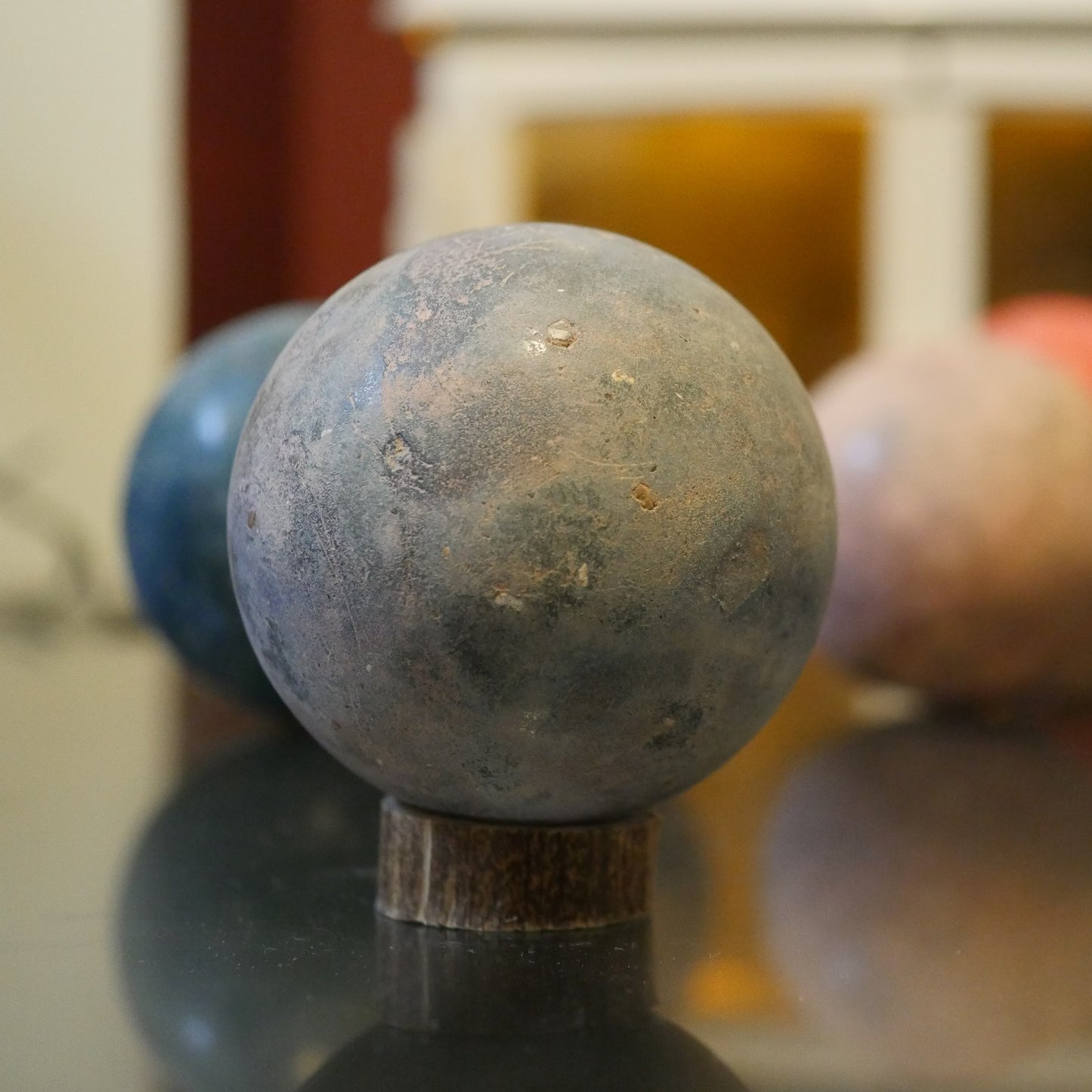 Light blue-grey handcrafted Dorodango