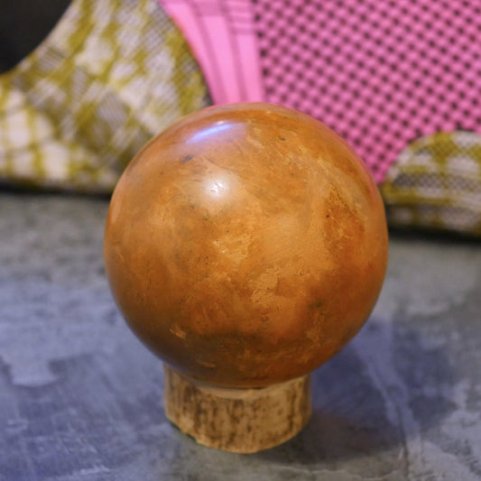 Orange handcrafted Dorodango