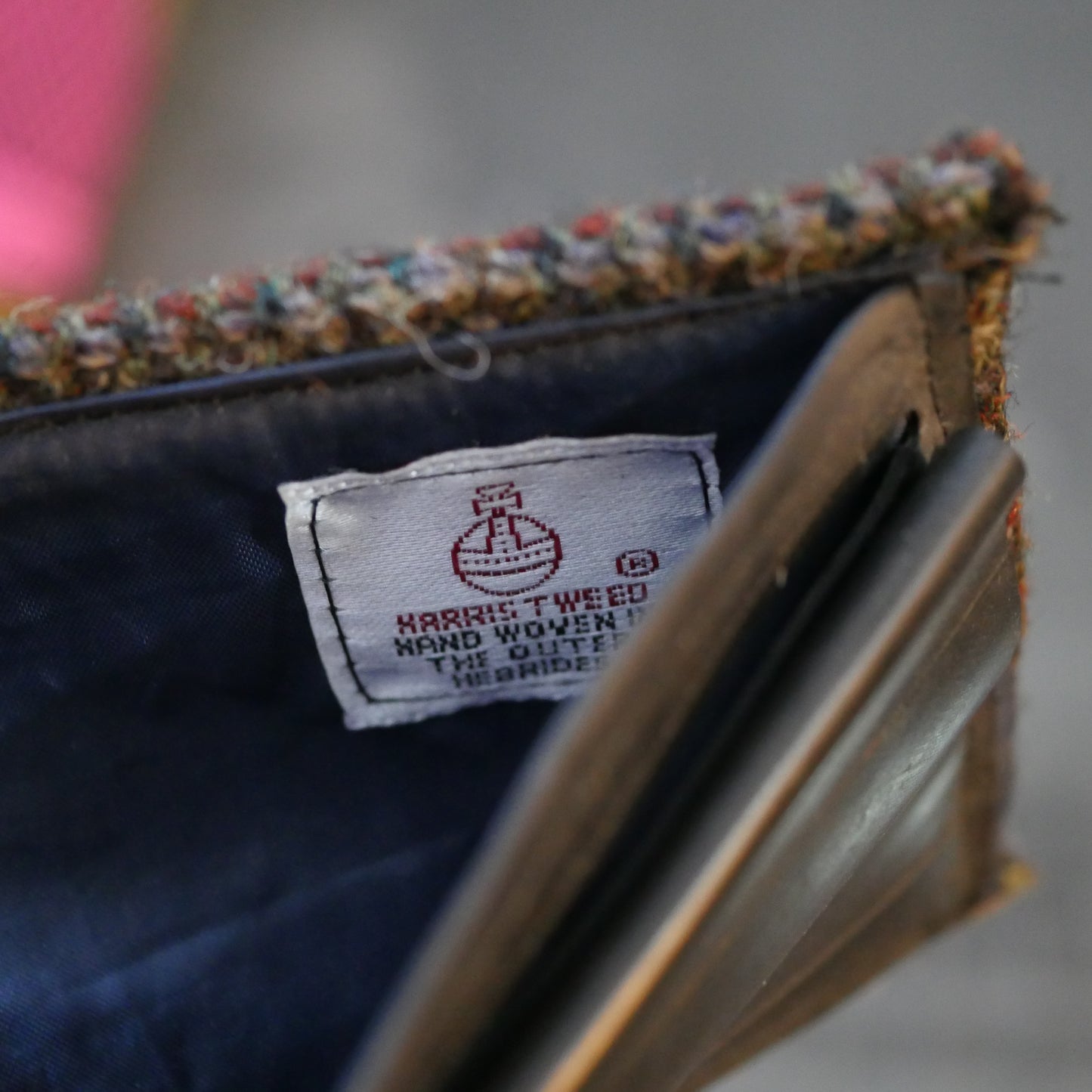 Brown Handmade Bi-Fold Wallet – Upcycled Harris Tweed & Bicycle Inner Tubes