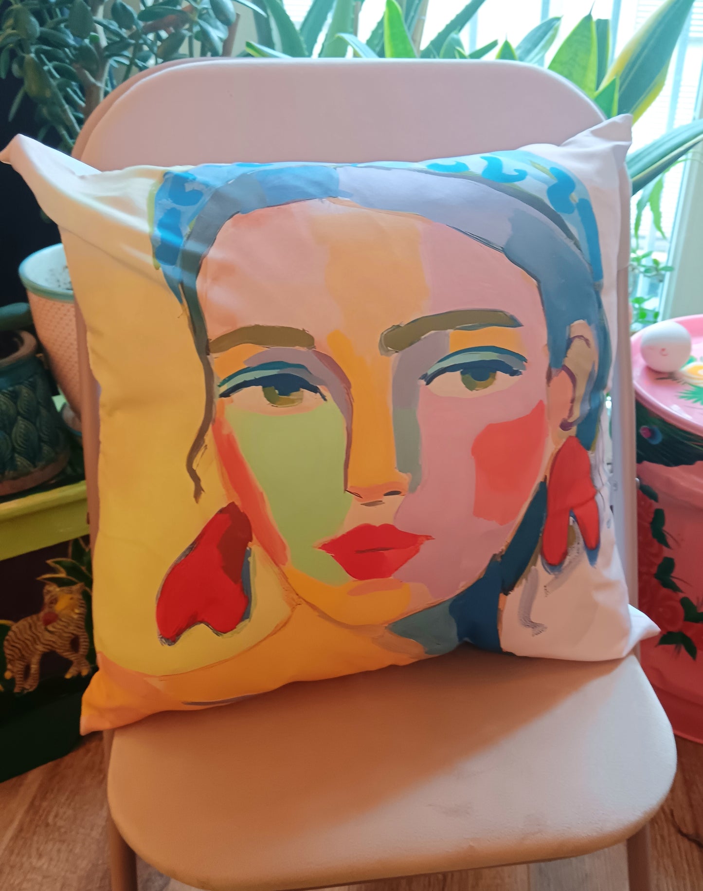 Lady with red lips Cushion