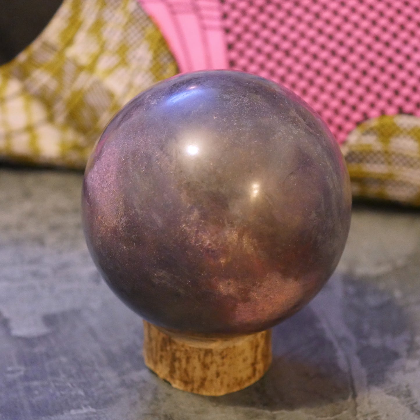 Purple handcrafted Dorodango
