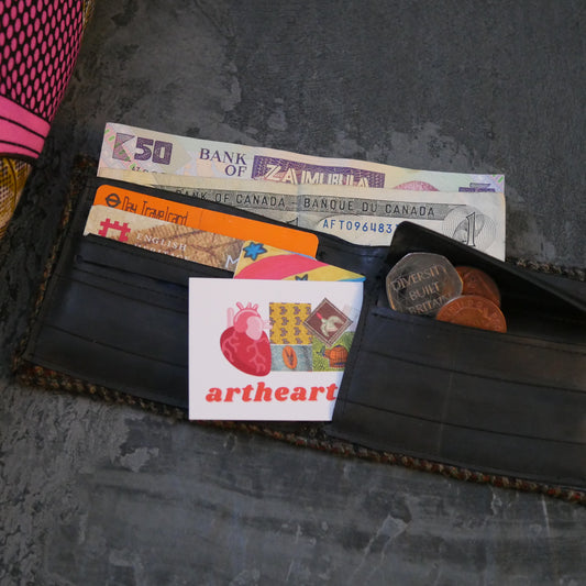 Brown Handmade Bi-Fold Wallet – Upcycled Harris Tweed & Bicycle Inner Tubes