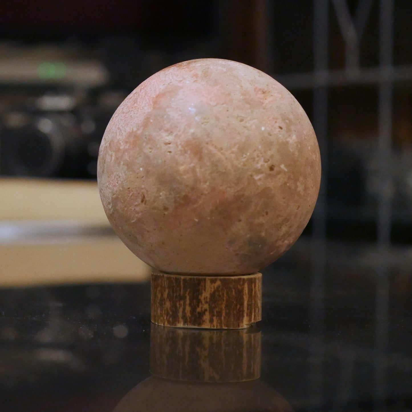Pale pink handcrafted Dorodango