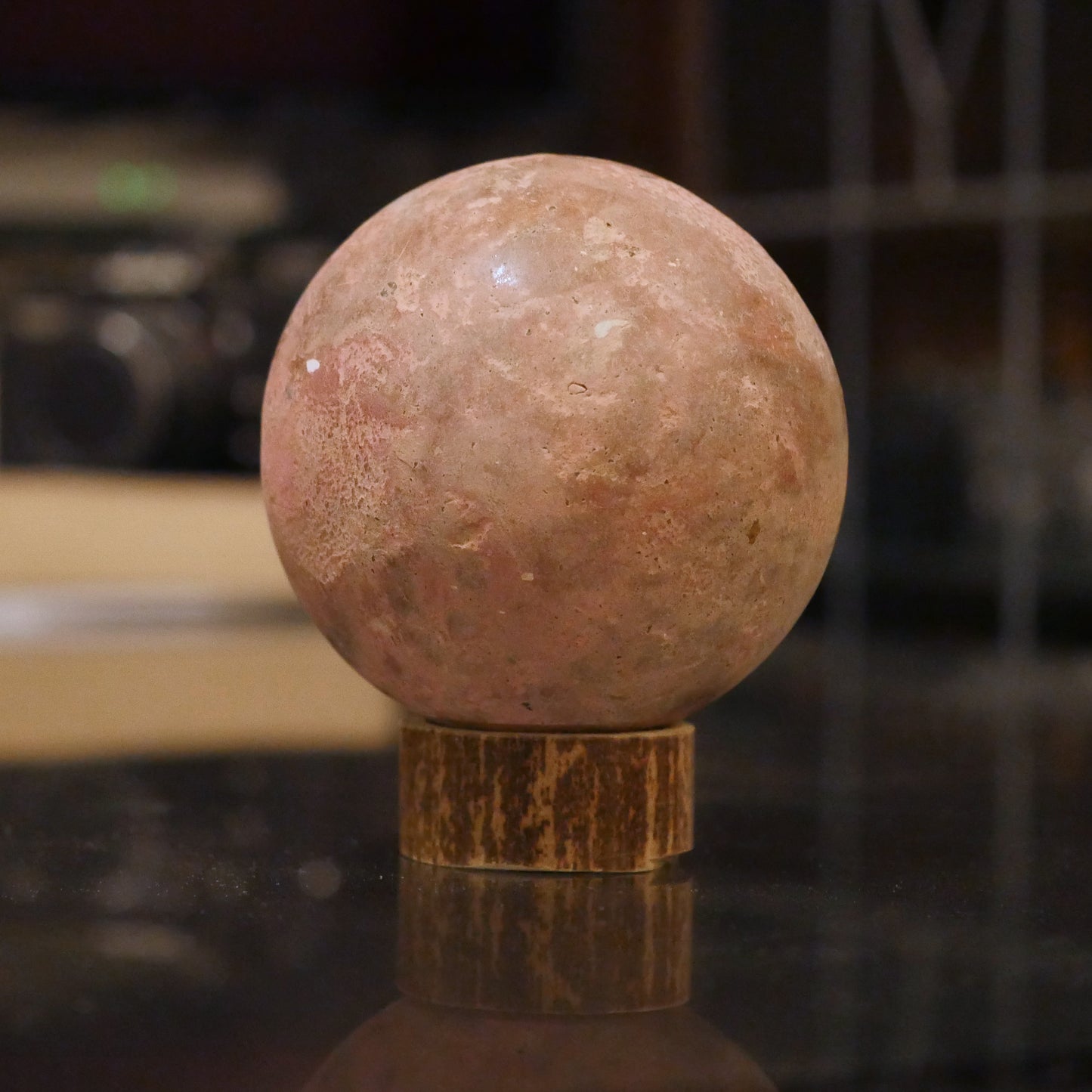 Pale pink handcrafted Dorodango