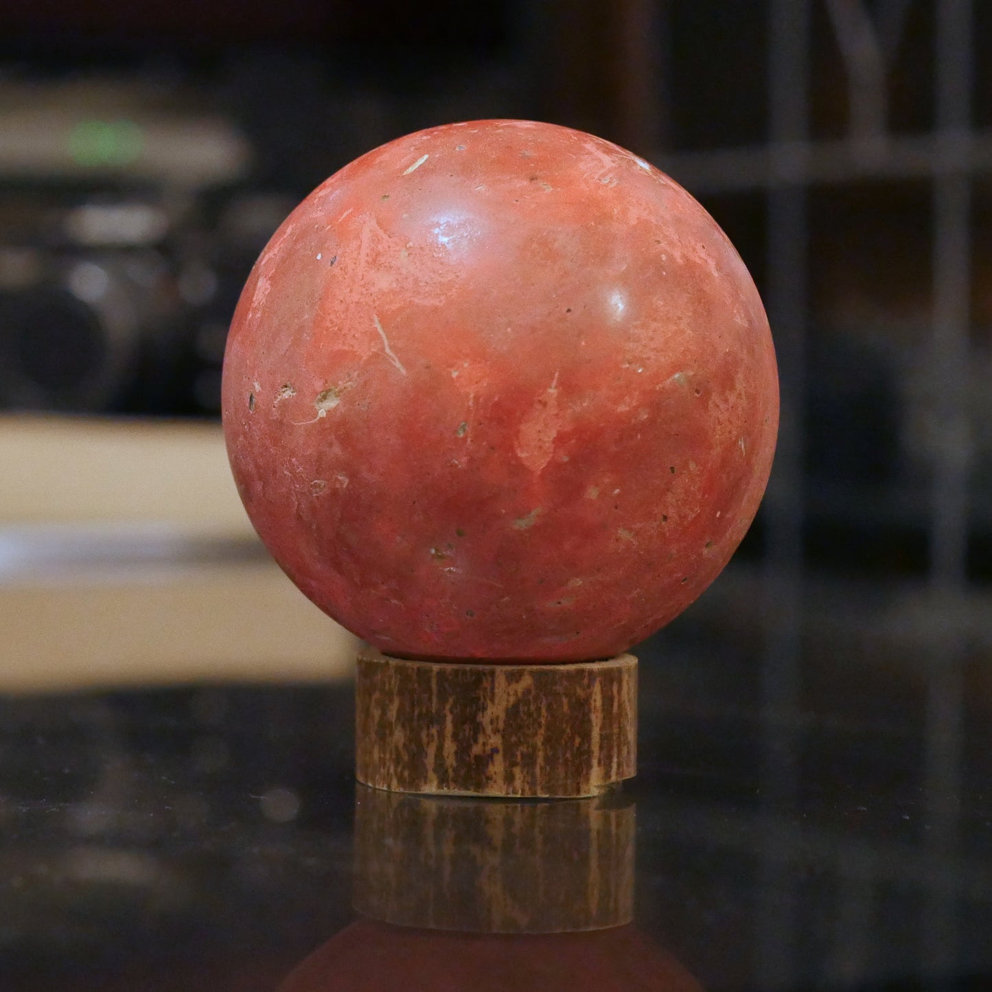 Red handcrafted Dorodango
